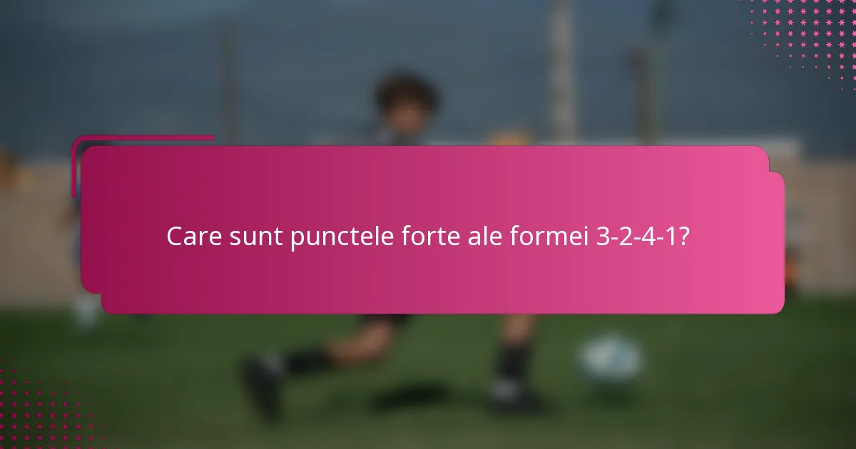 Care sunt punctele forte ale formei 3-2-4-1?
