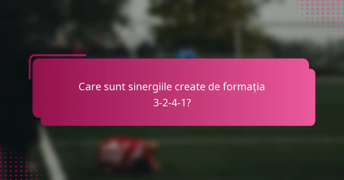 Care sunt sinergiile create de formația 3-2-4-1?
