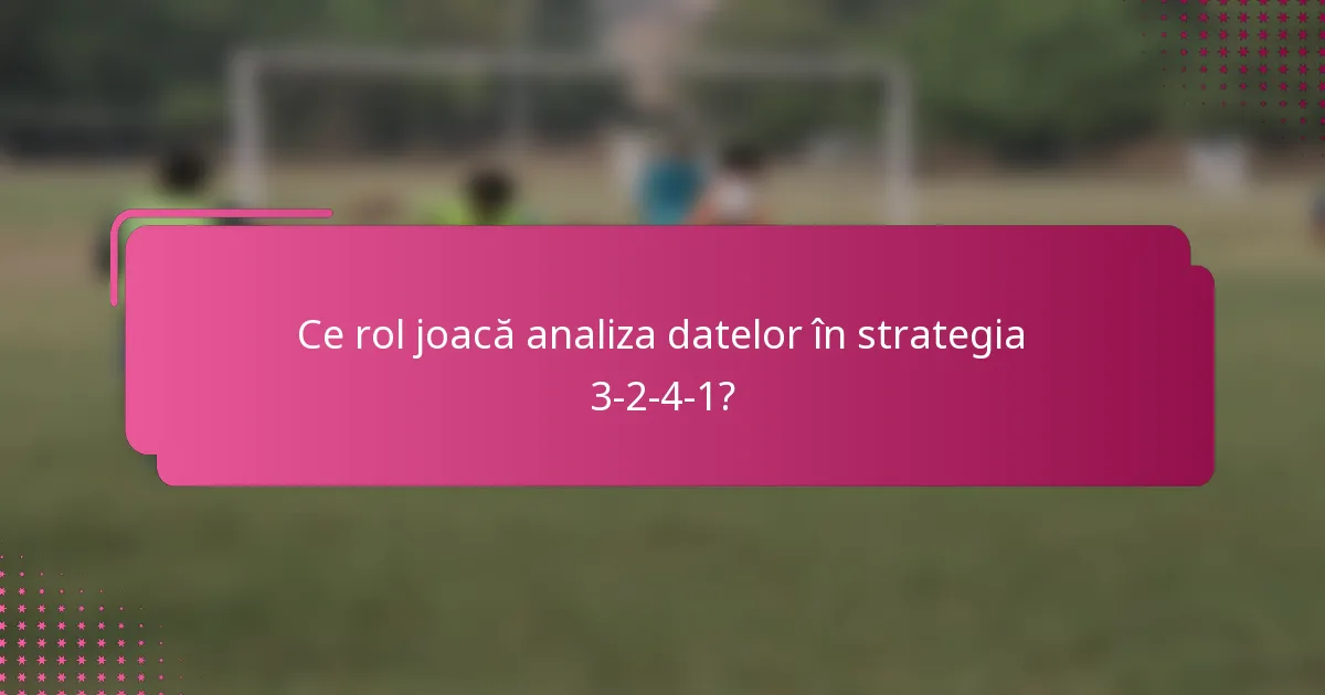 Ce rol joacă analiza datelor în strategia 3-2-4-1?