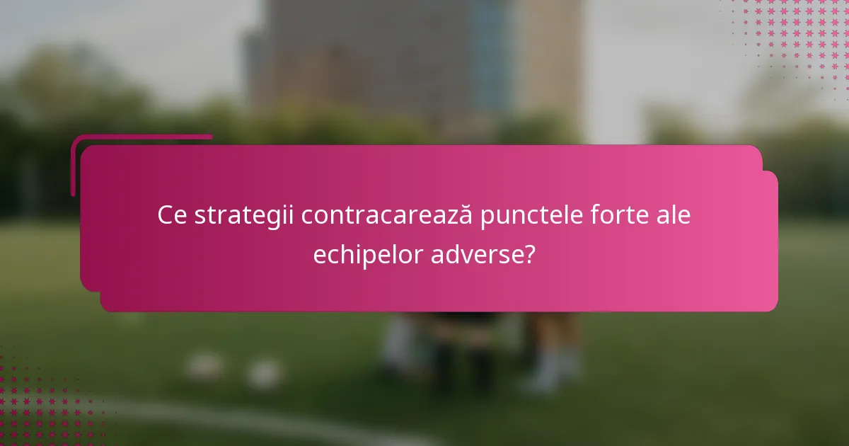 Ce strategii contracarează punctele forte ale echipelor adverse?
