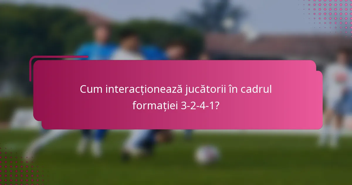 Cum interacționează jucătorii în cadrul formației 3-2-4-1?