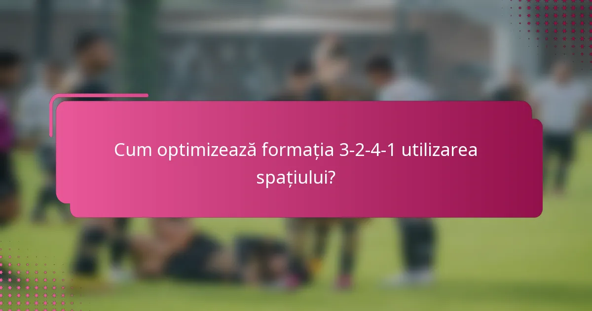 Cum optimizează formația 3-2-4-1 utilizarea spațiului?