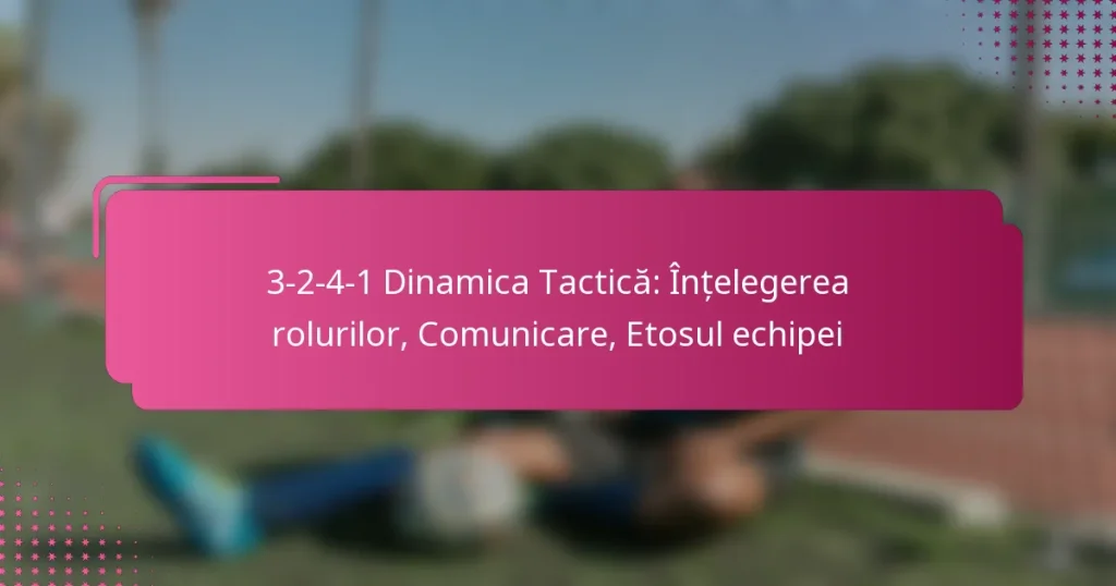 3-2-4-1 Dinamica Tactică: Înțelegerea rolurilor, Comunicare, Etosul echipei