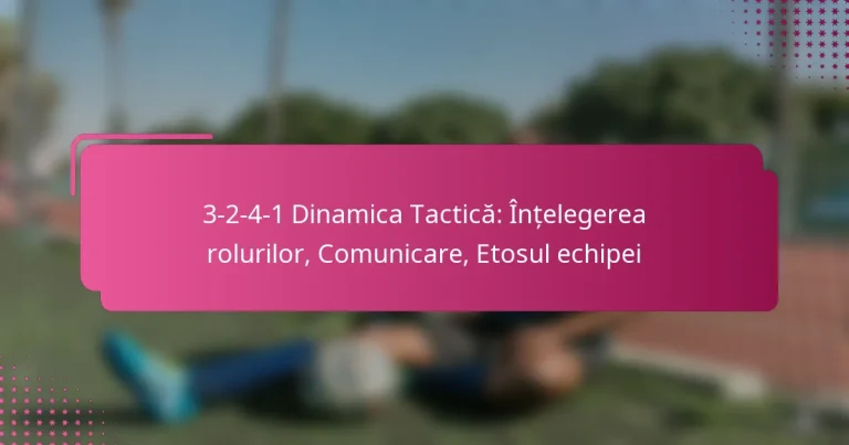 3-2-4-1 Dinamica Tactică: Înțelegerea rolurilor, Comunicare, Etosul echipei