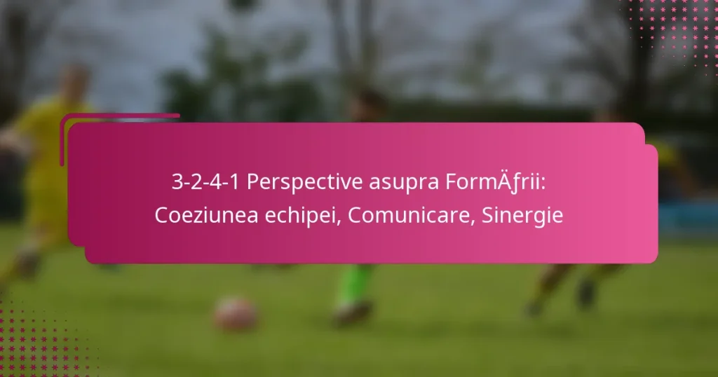 3-2-4-1 Perspective asupra Formării: Coeziunea echipei, Comunicare, Sinergie