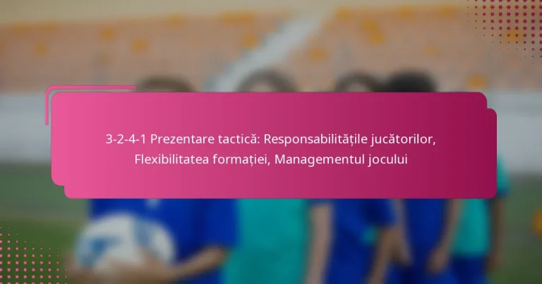 3-2-4-1 Prezentare tactică: Responsabilitățile jucătorilor, Flexibilitatea formației, Managementul jocului