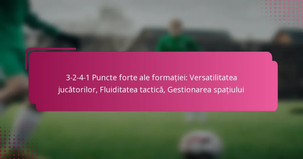 3-2-4-1 Puncte forte ale formației: Versatilitatea jucătorilor, Fluiditatea tactică, Gestionarea spațiului