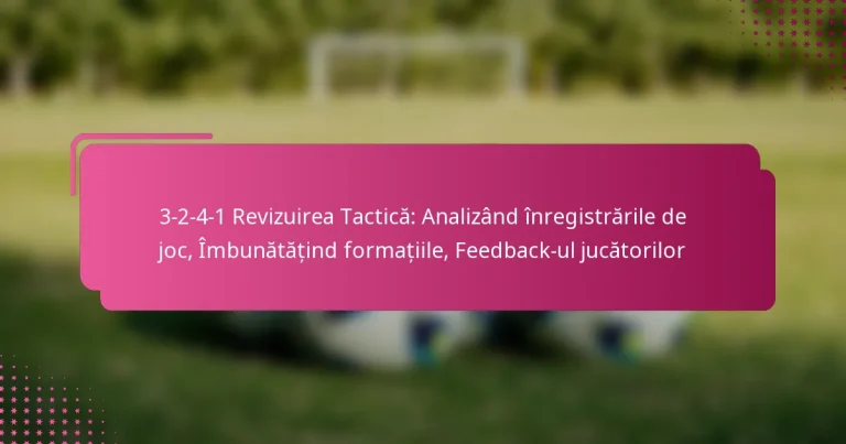 3-2-4-1 Revizuirea Tactică: Analizând înregistrările de joc, Îmbunătățind formațiile, Feedback-ul jucătorilor