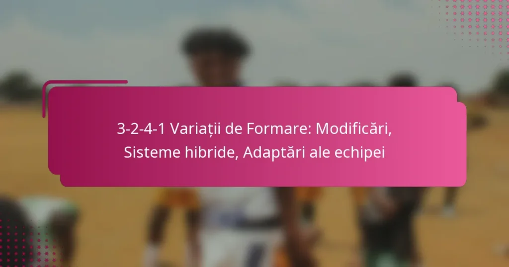 3-2-4-1 Variații de Formare: Modificări, Sisteme hibride, Adaptări ale echipei