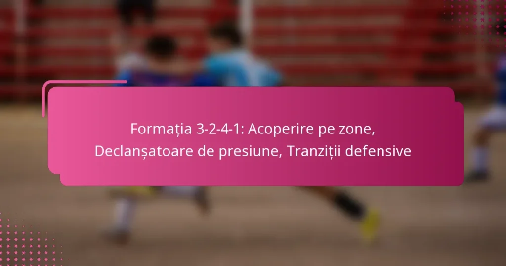 Formația 3-2-4-1: Acoperire pe zone, Declanșatoare de presiune, Tranziții defensive