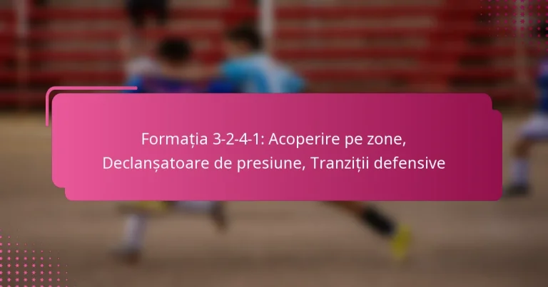 Formația 3-2-4-1: Acoperire pe zone, Declanșatoare de presiune, Tranziții defensive
