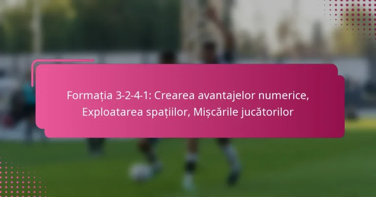 Formația 3-2-4-1: Crearea avantajelor numerice, Exploatarea spațiilor, Mișcările jucătorilor