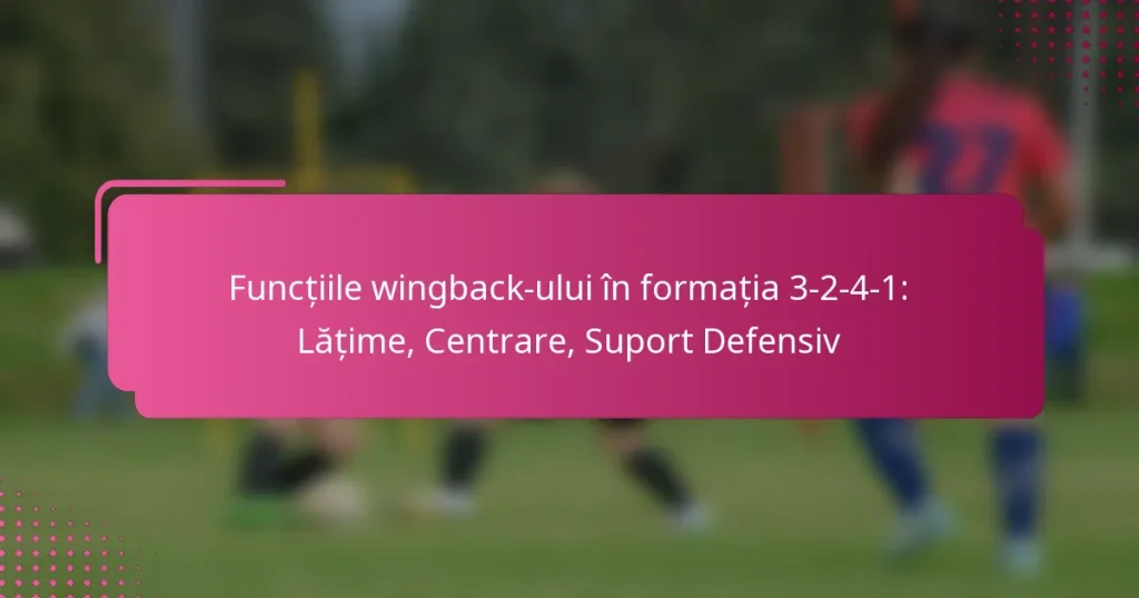 Funcțiile wingback-ului în formația 3-2-4-1: Lățime, Centrare, Suport Defensiv