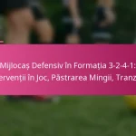 Mijlocaș Defensiv în Formația 3-2-4-1: Intervenții în Joc, Păstrarea Mingii, Tranziție
