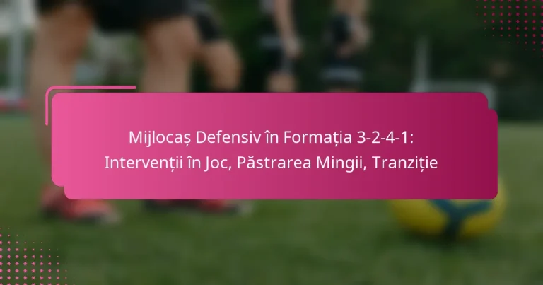 Mijlocaș Defensiv în Formația 3-2-4-1: Intervenții în Joc, Păstrarea Mingii, Tranziție