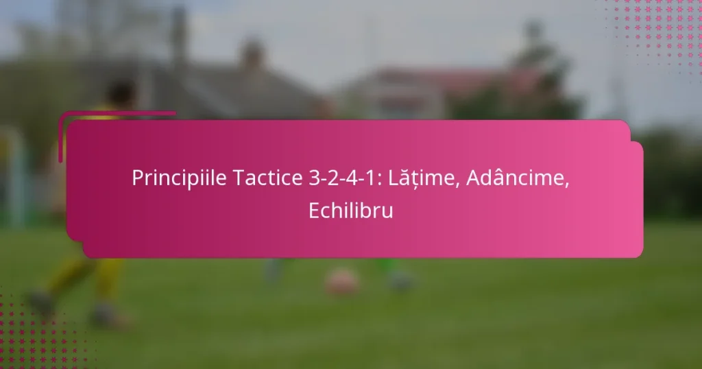 Principiile Tactice 3-2-4-1: Lățime, Adâncime, Echilibru