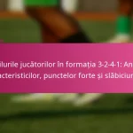 Profilurile jucătorilor în formația 3-2-4-1: Analiza caracteristicilor, punctelor forte și slăbiciunilor