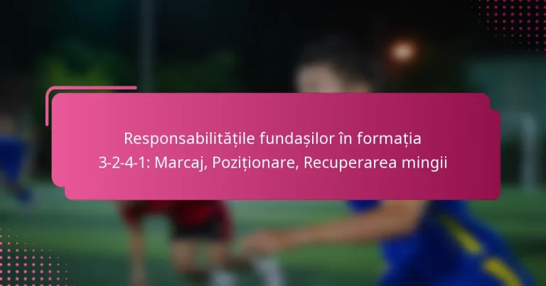 Responsabilitățile fundașilor în formația 3-2-4-1: Marcaj, Poziționare, Recuperarea mingii