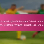 Rolul substituțiilor în formația 3-2-4-1: schimbări tactice, jucători proaspeți, impactul asupra jocului