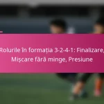 Rolurile în formația 3-2-4-1: Finalizare, Mișcare fără minge, Presiune