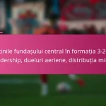 Sarcinile fundașului central în formația 3-2-4-1: Leadership, dueluri aeriene, distribuția mingii