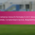 Specializarea rolului în formația 3-2-4-1: Seturi de abilități, Conștientizare tactică, Adaptabilitate