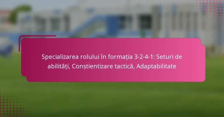 Specializarea rolului în formația 3-2-4-1: Seturi de abilități, Conștientizare tactică, Adaptabilitate