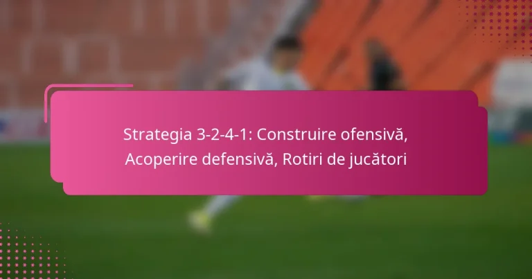 Strategia 3-2-4-1: Construire ofensivă, Acoperire defensivă, Rotiri de jucători
