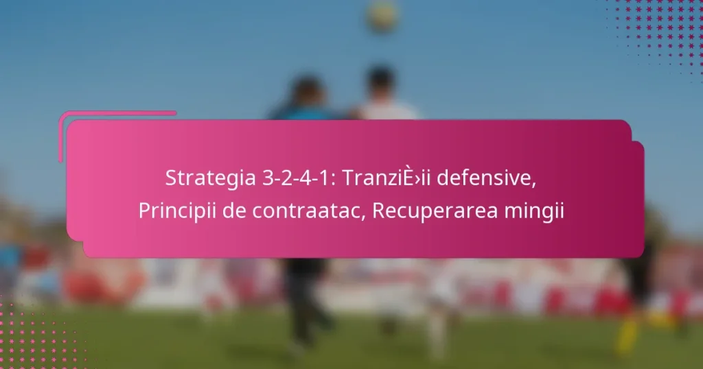 Strategia 3-2-4-1: Tranziții defensive, Principii de contraatac, Recuperarea mingii