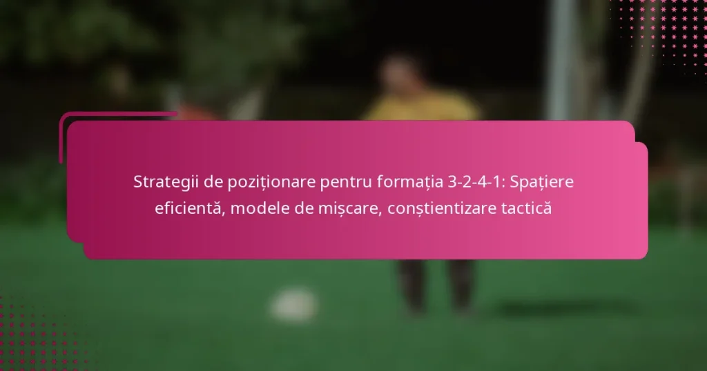 Strategii de poziționare pentru formația 3-2-4-1: Spațiere eficientă, modele de mișcare, conștientizare tactică
