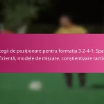 Strategii de poziționare pentru formația 3-2-4-1: Spațiere eficientă, modele de mișcare, conștientizare tactică