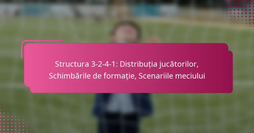 Structura 3-2-4-1: Distribuția jucătorilor, Schimbările de formație, Scenariile meciului